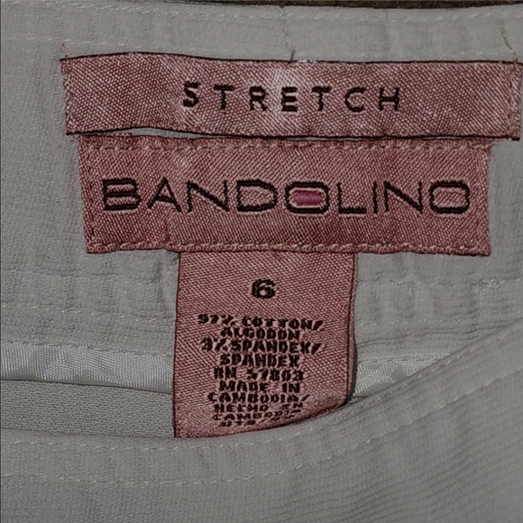 Bandolino Vtg White Pants Womens Sz 6 Wide Leg Belted Stretch Girl Boss Vacation - Picture 8 of 8